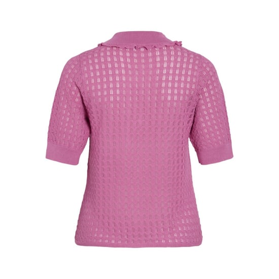 Vila Vinora polo 24 pointelle knit toprc fuchsia - Image 6