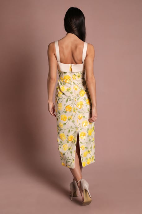 Coast Muse Sequin Floral Pencil Dress - Image 3