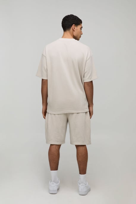 Oversized Waffle T-Shirt & Shorts Set - Image 2