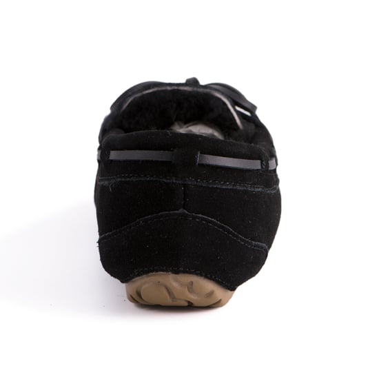 Aus Wooli Australia Womens Stylish Sheepskin Lace Moccasin - Black - Image 3