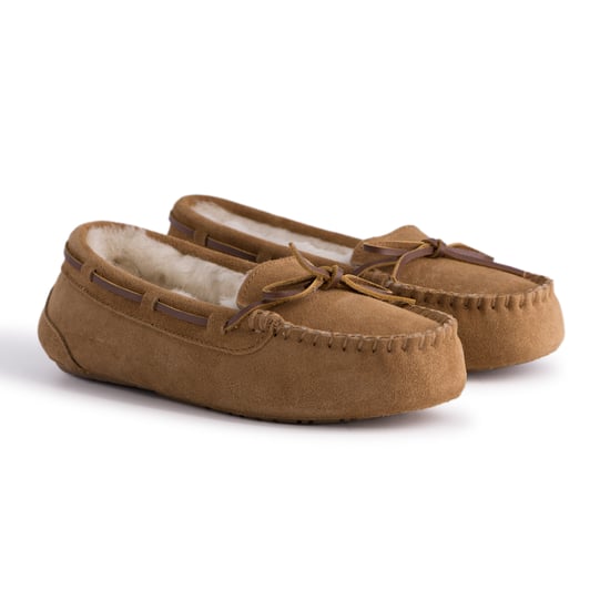 Aus Wooli Australia Womens Stylish Sheepskin Lace Moccasin - Tan - Image 6