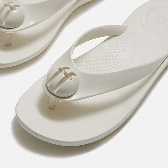 FitFlop Iqushion Glanzende Knop Dames Crème Flip-Flops - Image 3