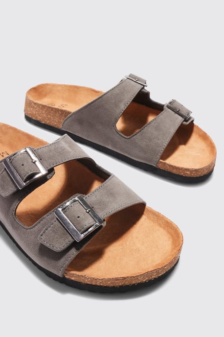 Faux Suede Buckle Sandal - Image 3