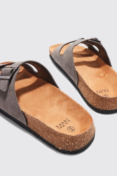 Faux Suede Buckle Sandal - Image 4