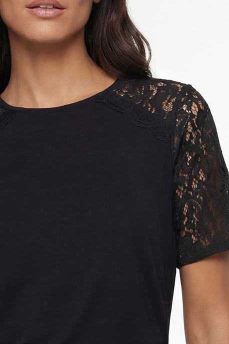 Lace Short Sleeve Jersey Top - Image 4