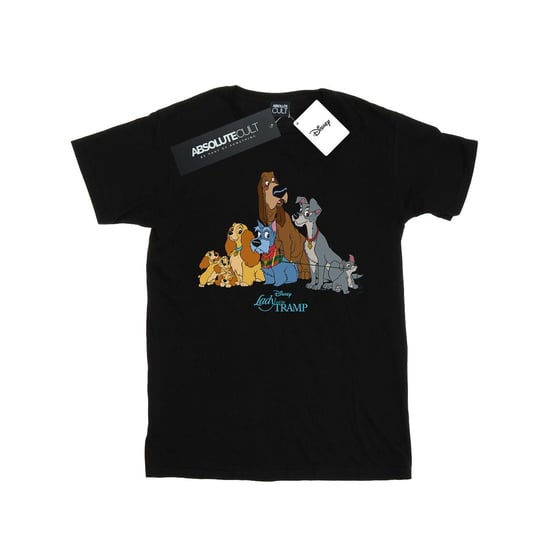 Disney Dames/Dames Lady And The Tramp Klassiek Groep Katoenen Vriendje T-shirt (Zwart) - Image 1