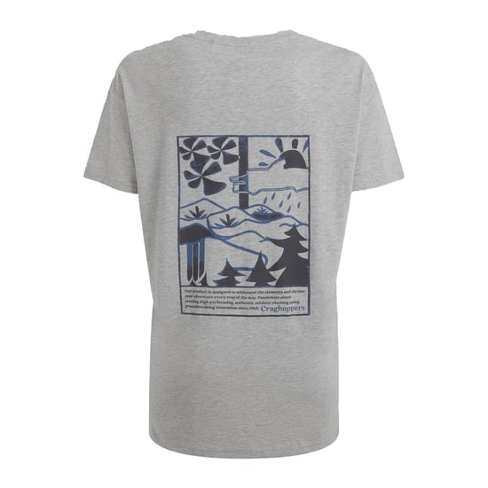 Craghoppers Dam Yago Landscape Baktryckad T-shirt med Korta Ärmar (Mjuk Grå Melange) - Image 2
