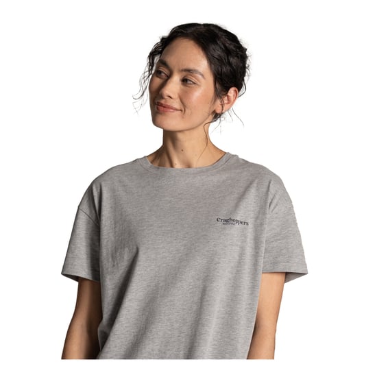Craghoppers Dam Yago Landscape Baktryckad T-shirt med Korta Ärmar (Mjuk Grå Melange) - Image 3