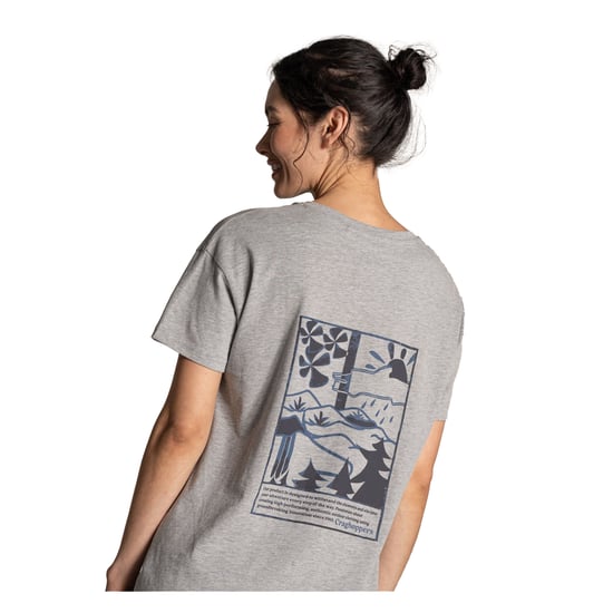 Craghoppers Dam Yago Landscape Baktryckad T-shirt med Korta Ärmar (Mjuk Grå Melange) - Image 5