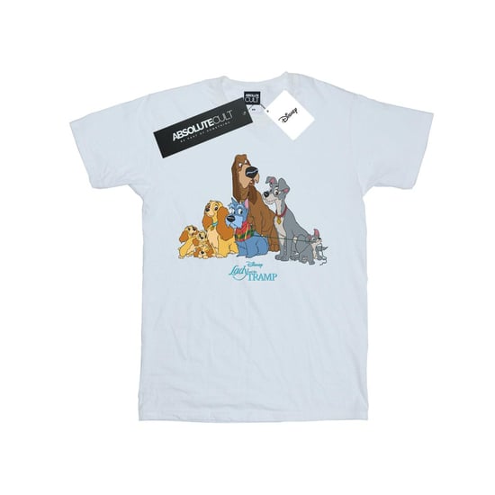 Disney Dames/Dames Lady And The Tramp Klassiek Groep Katoenen Vriendje T-shirt (Wit) - Image 1