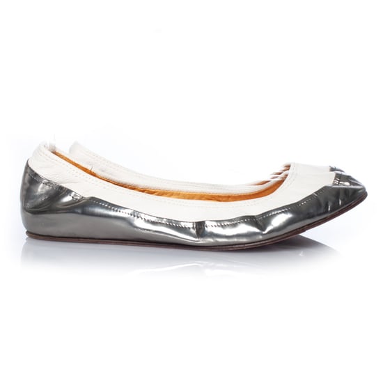 Lanvin, stretchballerina i vitt och metallic - Image 4