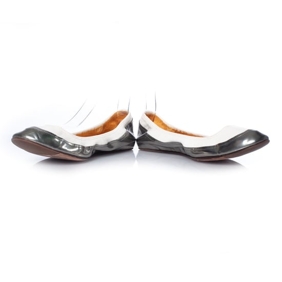 Lanvin, stretchballerina i vitt och metallic - Image 5