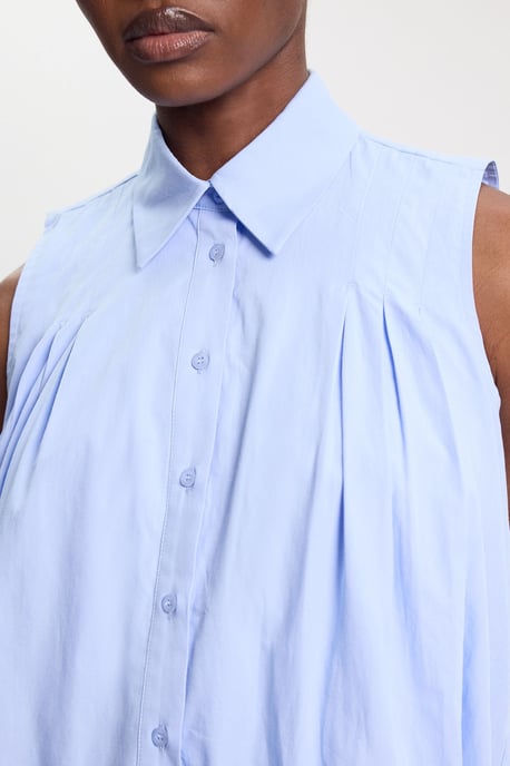 Cotton Sleeveless Puffball Shirt - Image 2