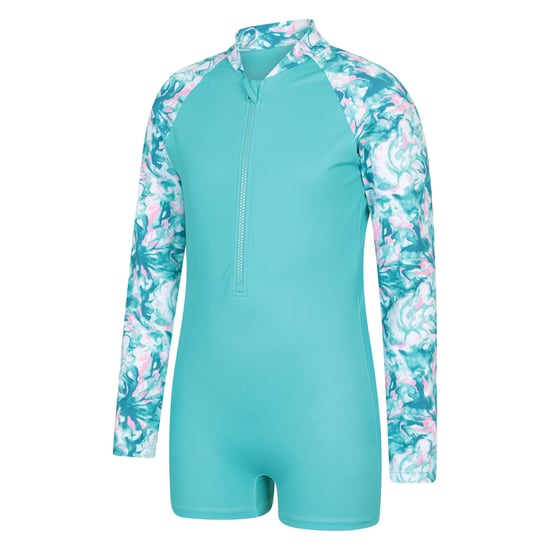 Mountain Warehouse Barn/Mira Marmor Effekt Långärmad Rash Guard (Turkos) - Image 3