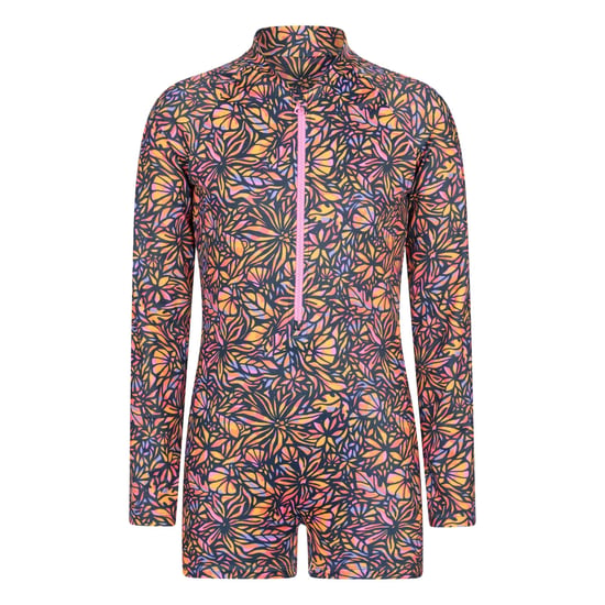 Mountain Warehouse Barn Mira Blommor Långärmad Rash Guard (Neon Orange) - Image 1
