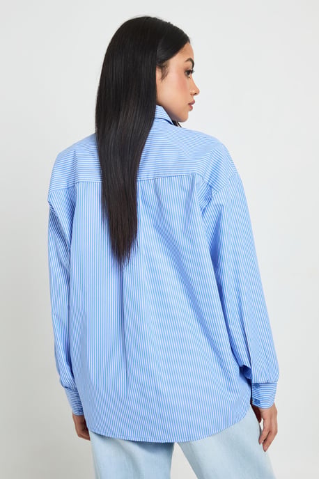 Stripe Poplin Oversized Shirt - Image 2
