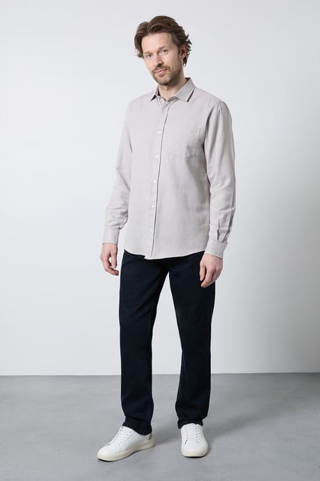 Neutral Textured Smart Long Sleeve Shirt - Image 2