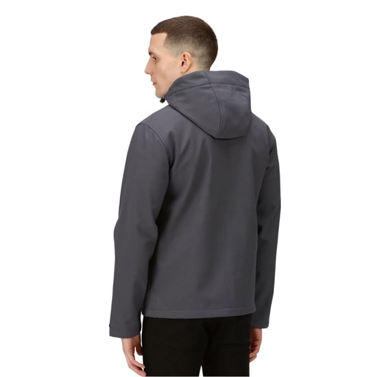 Regatta Professional Heren Venturer Softshell 3 Laags Hooded Jacket (Seal Grey/Zwart) - Image 4