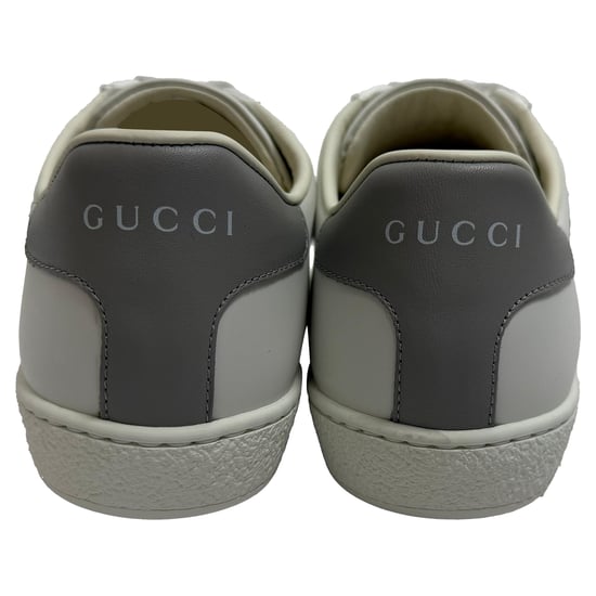 Gucci Interlocking G Perforated Ace Sneakers in White Calfskin Leather - Image 3