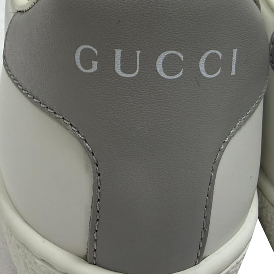 Gucci Interlocking G Perforated Ace Sneakers in White Calfskin Leather - Image 5