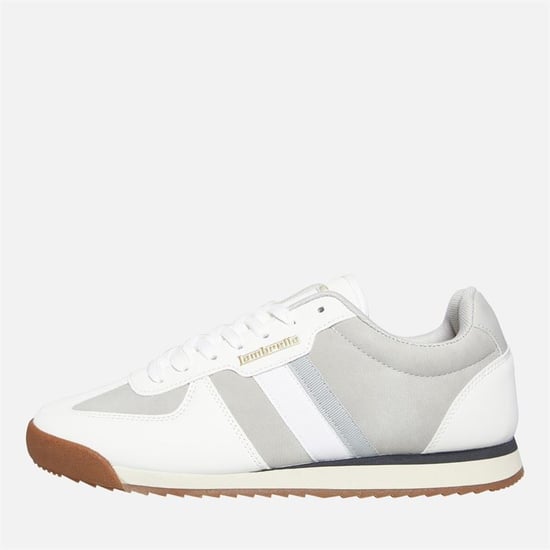 Lambretta Diego Men's White/Grey Trainers - Image 1