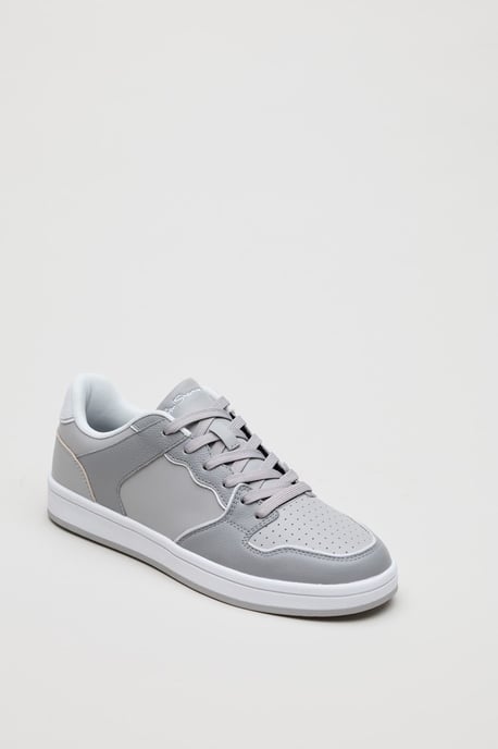 Ben Sherman Club Leather Men's Grey Trainers - Image 1