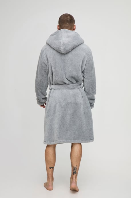 Borg Lined Hooded Dressing Gown - Image 2