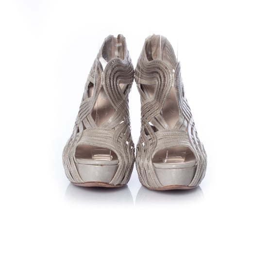 Prada, laserskurna platåsandaler med peep toe - Image 3