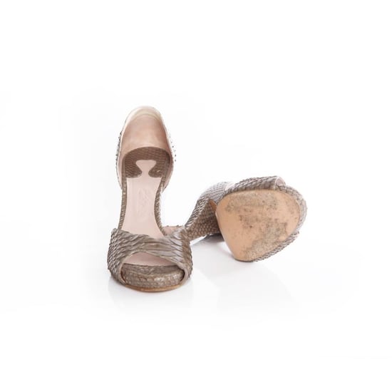 Chloe, gray python peep-toe pump - Image 6