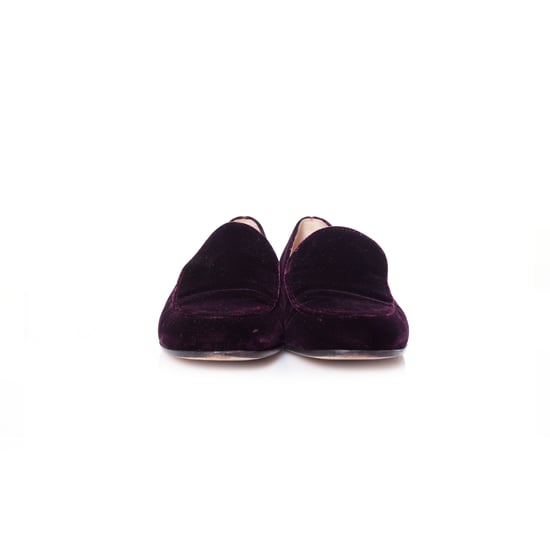 Gianvito Rossi, vinröda loafers i sammet. - Image 3