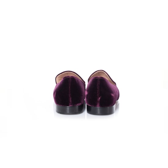 Gianvito Rossi, vinröda loafers i sammet. - Image 5
