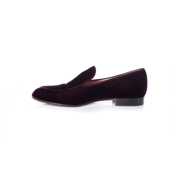 Gianvito Rossi, vinröda loafers i sammet. - Image 6
