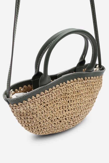 Where's That From Womens Jianna Woven Raffia Tote With Cross Body - Image 3
