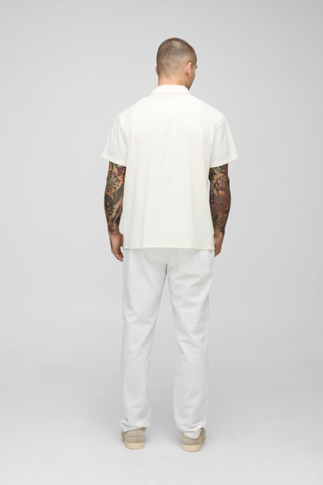 Elasticated Tapered Fit Striped Seersucker Trousers - Image 2