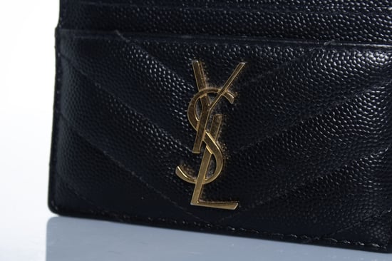 Saint Laurent, zwarte leren kaarthouder met logo. - Image 3