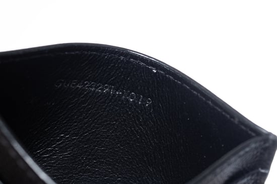 Saint Laurent, zwarte leren kaarthouder met logo. - Image 4