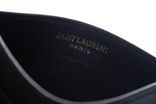 Saint Laurent, zwarte leren kaarthouder met logo. - Image 5