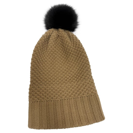 Burberry Stickad Pom-Pom Mössa i Brunt Ull - Image 4