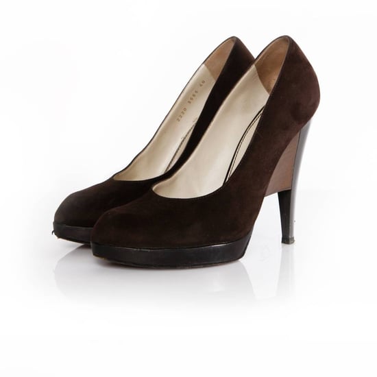 Yves Saint Laurent, suede pump with architectural heel - Image 1