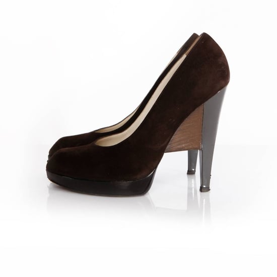 Yves Saint Laurent, suede pump with architectural heel - Image 3