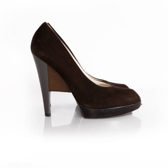 Yves Saint Laurent, suede pump with architectural heel - Image 5