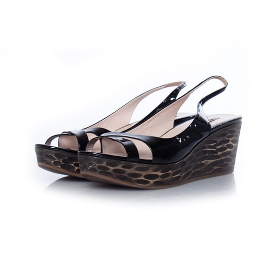Miu Miu, slingback sandalen van lakleer - Image 1