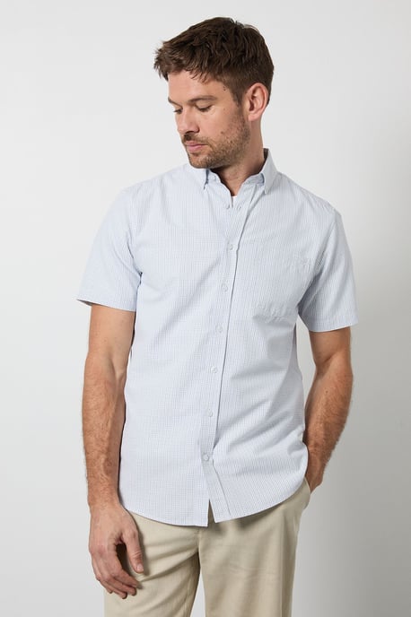 White Burgundy Heritage Check Short Sleeve - Image 1
