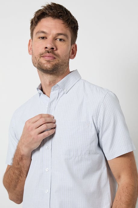 White Burgundy Heritage Check Short Sleeve - Image 4