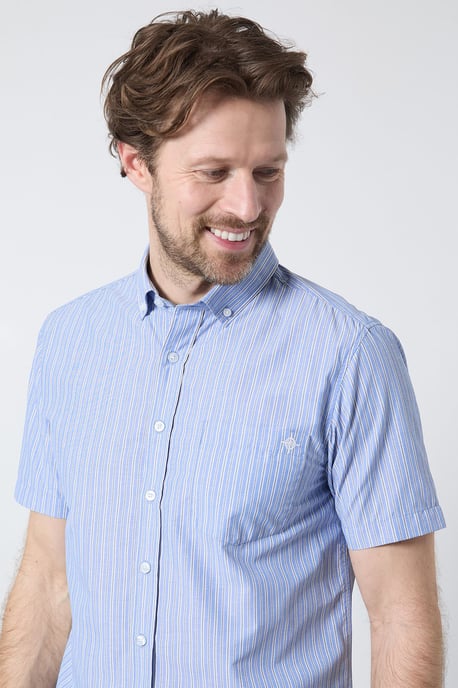 Blue Stripe Short Sleeve Shirt - Image 4