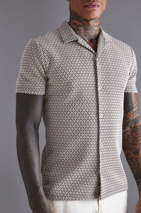 Slim Short Sleeve Mini Geo Shirt - Image 3