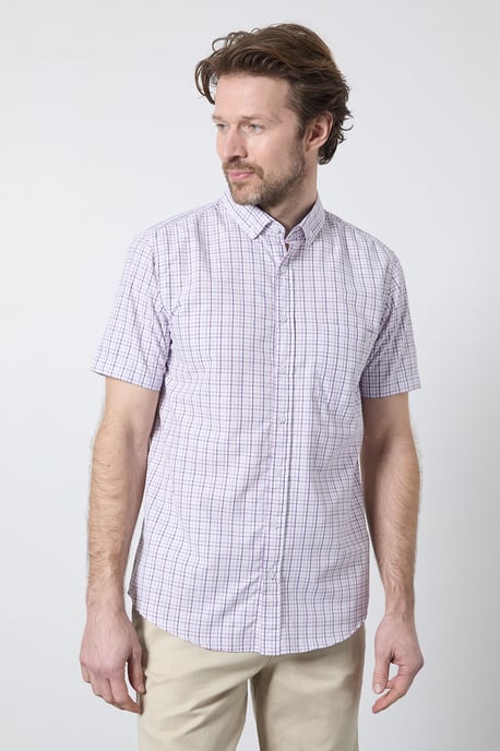 Purple Classic Check Short Sleeve Shirt - Image 1