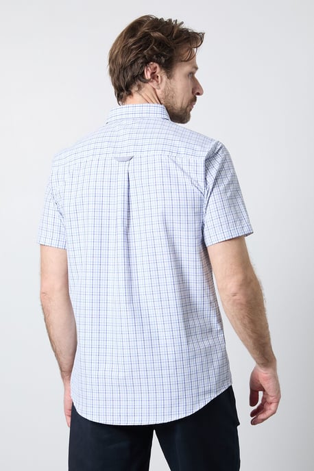 Light Blue Classic Check Short Sleeve Shirt - Image 3