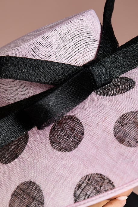 Lisa Tan Bow Wide Brim Hat With Printed Spot - Image 3