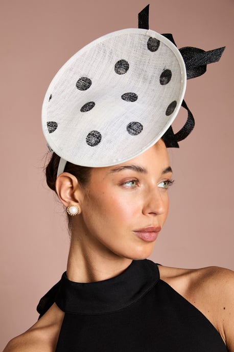 Lisa Tan Printed Spot Disc And Loop Fascinator - Image 1